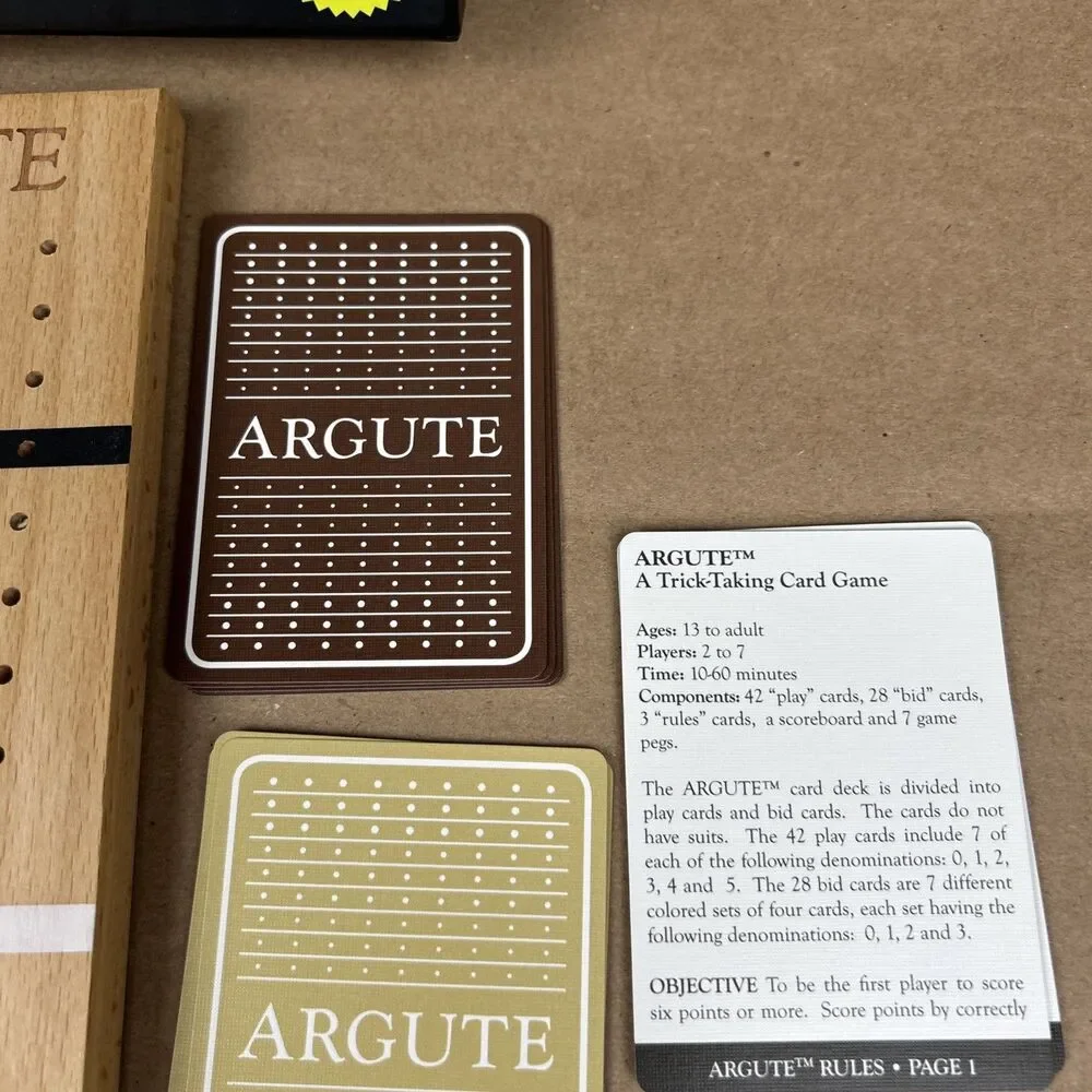 Argute Card Game For The Shrewd & Cunning Seattle Game Co. Deluxe Edition